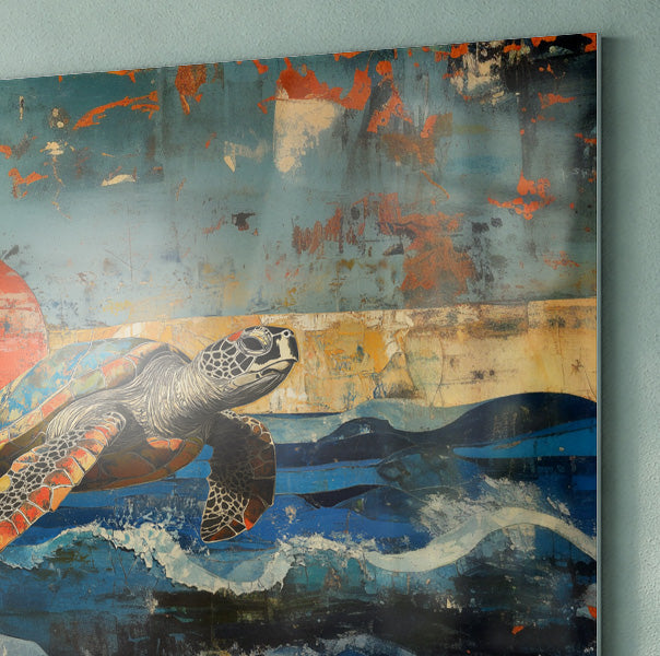 Sea Turtle Sunset Ocean Caribbean wall art view 22