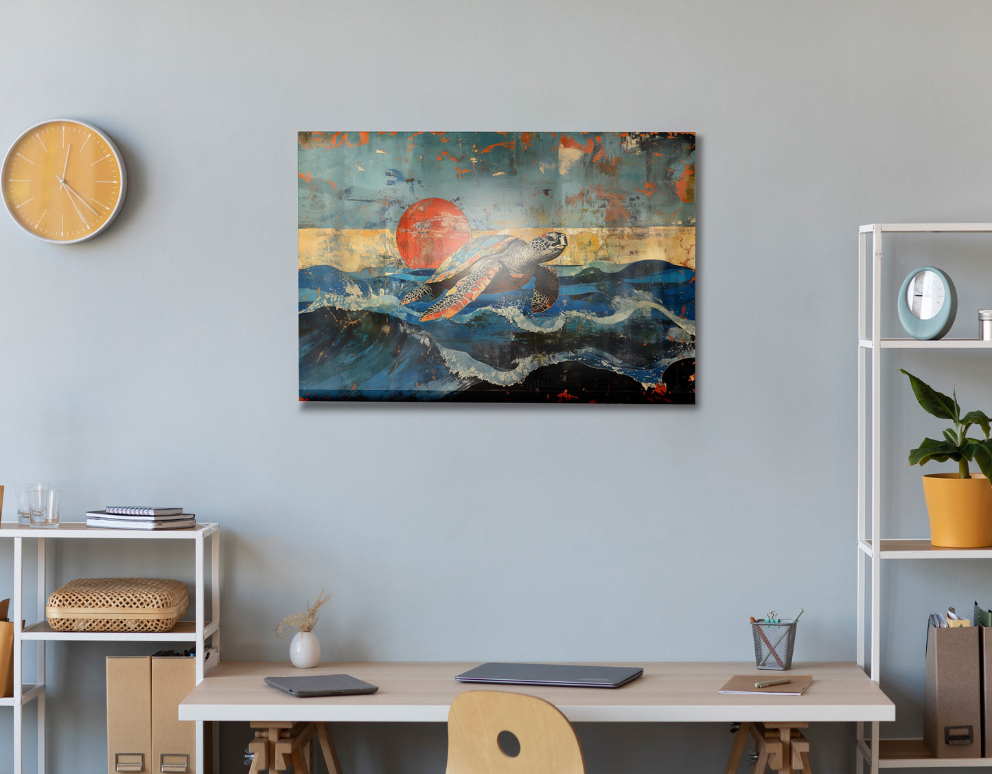 Sea Turtle Sunset Ocean Caribbean wall art view 24