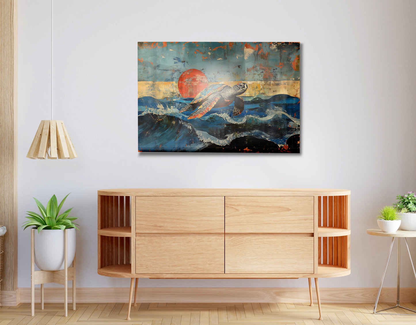 Sea Turtle Sunset Ocean Caribbean wall art view 20