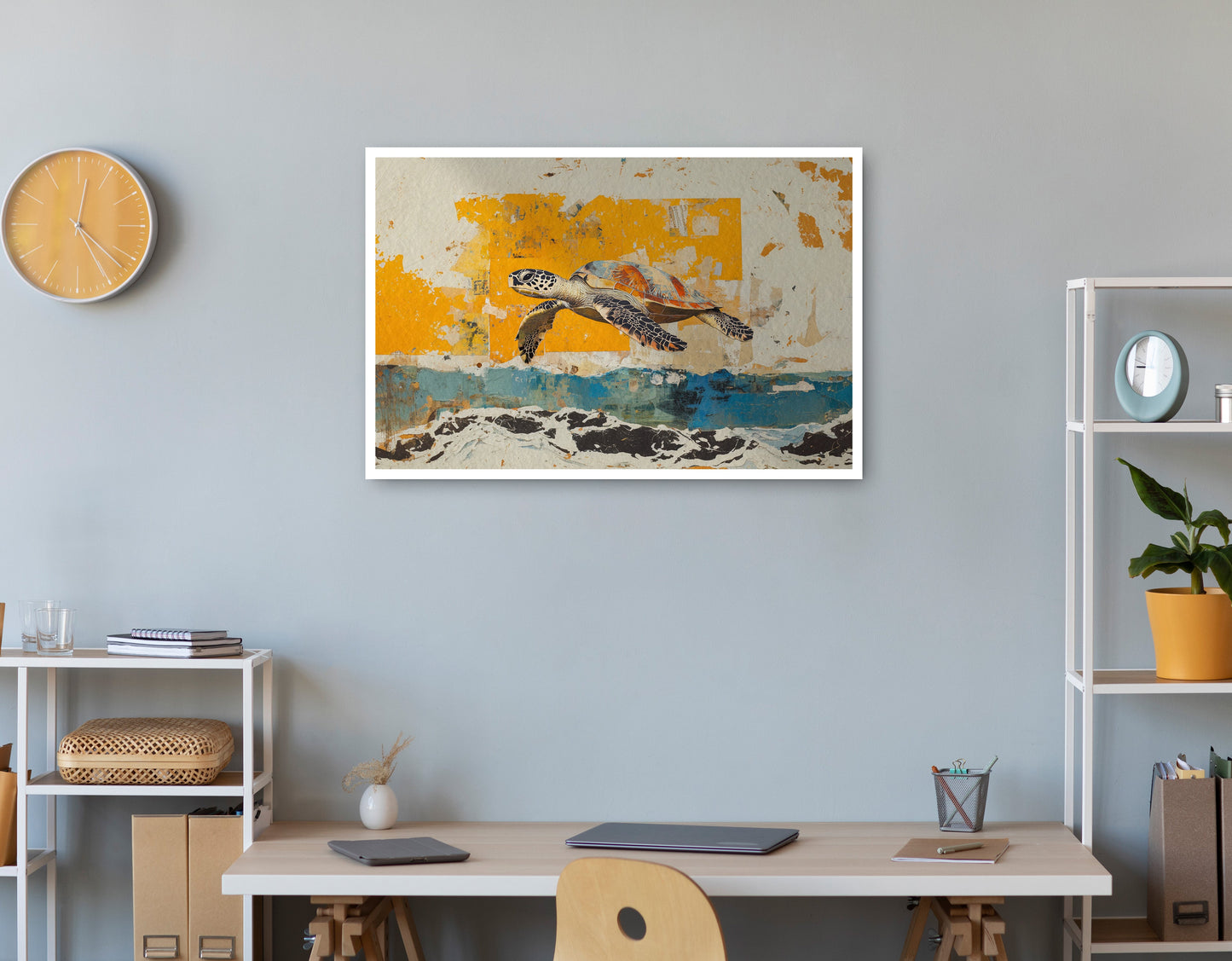 Sea Turtle Coastal Caribbean wall art print view