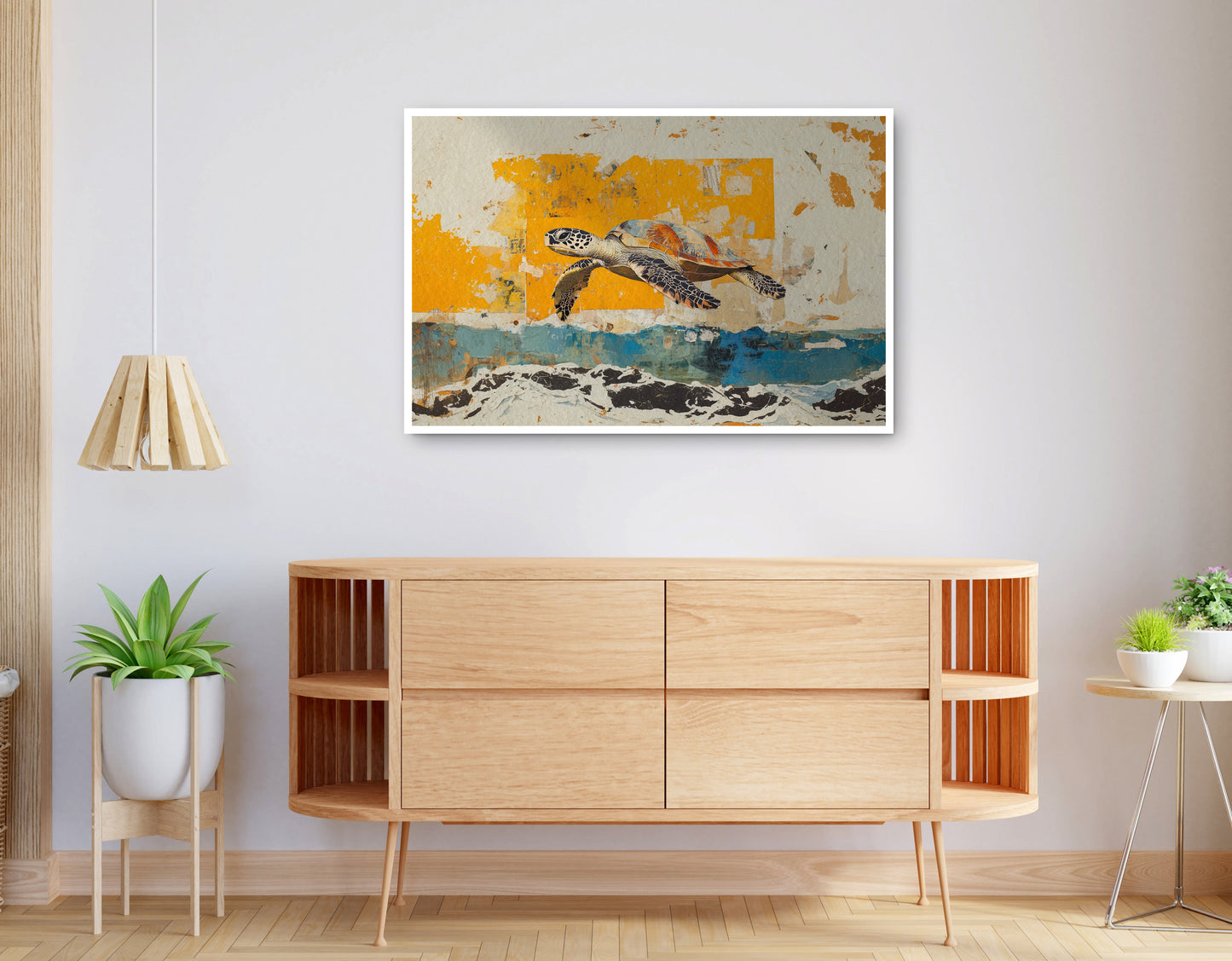 Alternate view of Sea Turtle Coastal Caribbean wall art canvas print
