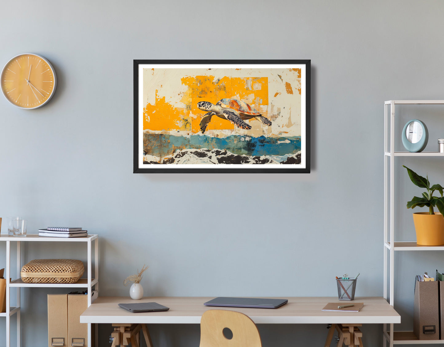 Sea Turtle Coastal Caribbean wall art view 72