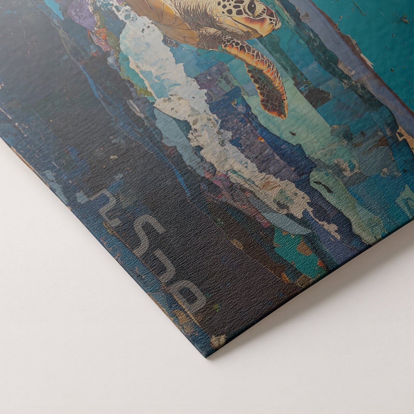 Sea Turtle Blue Ocean Caribbean wall art artwork by MoomZee Artwork