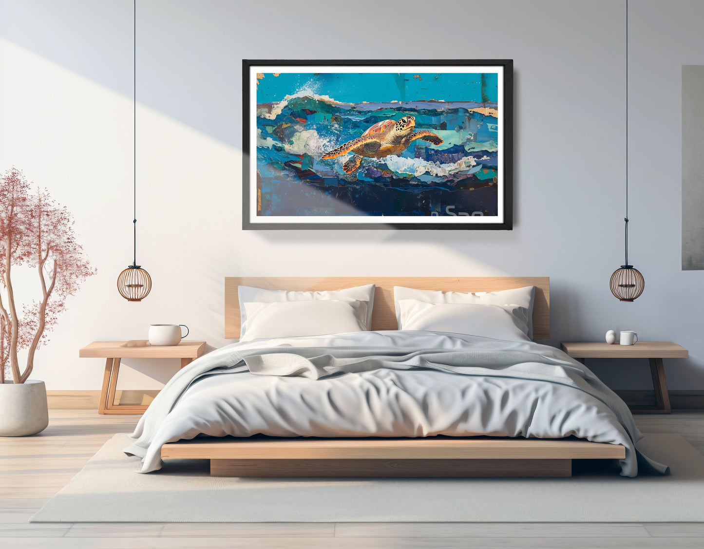 Sea Turtle Blue Ocean Caribbean wall art view 69