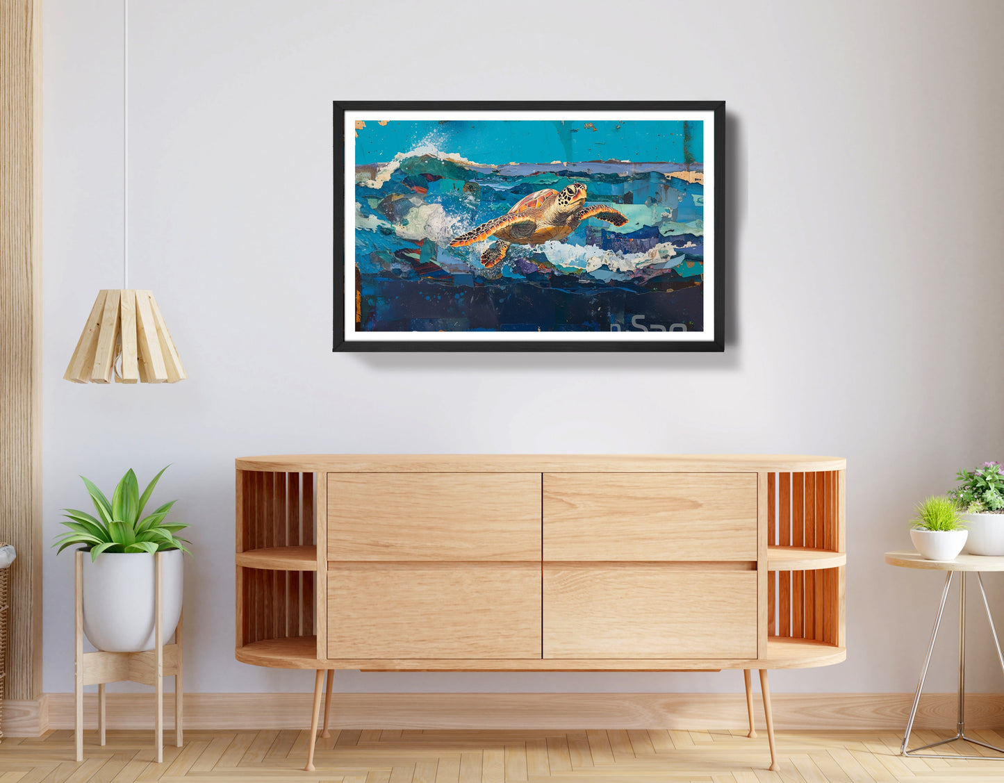 Sea Turtle Blue Ocean Caribbean wall art view 68