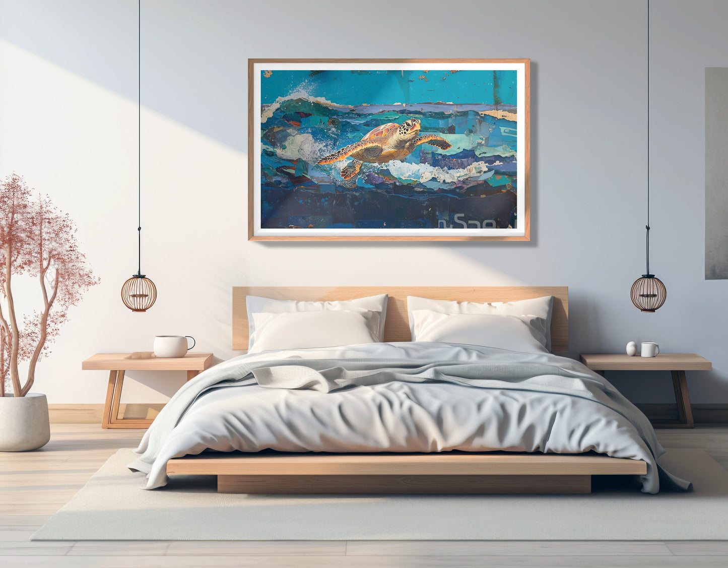 Sea Turtle Blue Ocean Caribbean wall art view 81