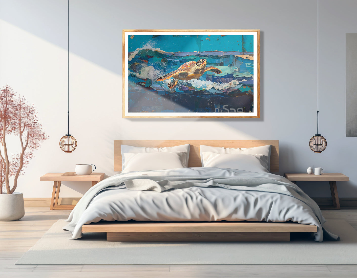 Sea Turtle Blue Ocean Caribbean wall art view 75