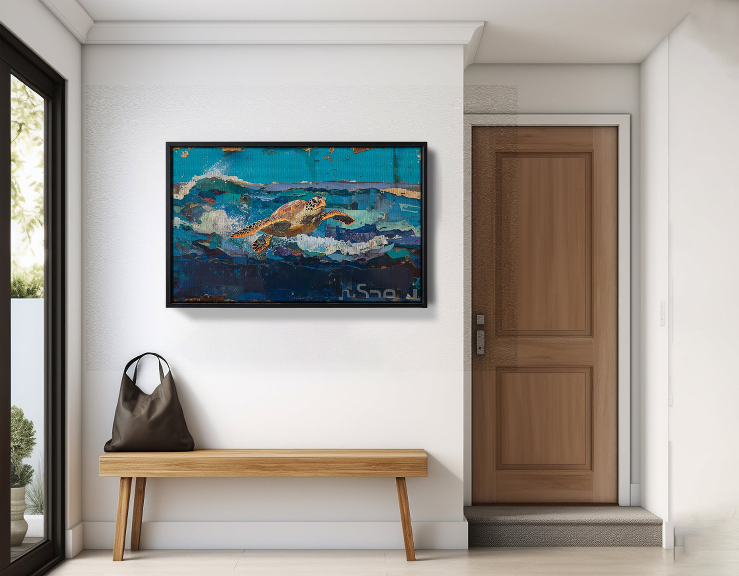Sea Turtle Blue Ocean Caribbean wall art view 29