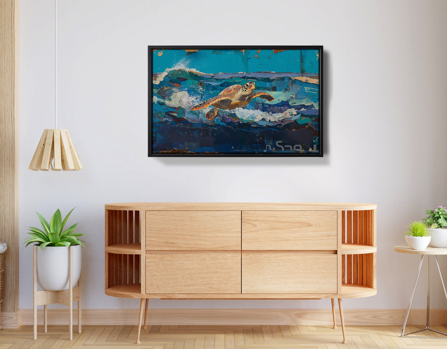 Sea Turtle Blue Ocean Caribbean wall art view 26