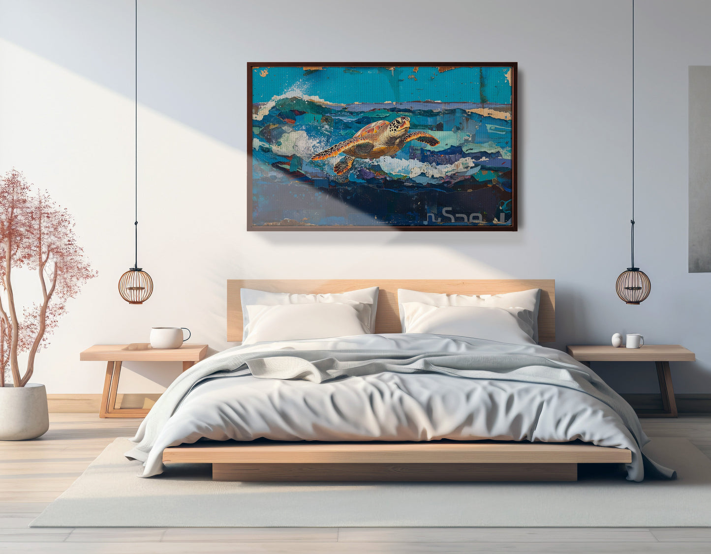 Sea Turtle Blue Ocean Caribbean wall art view 33