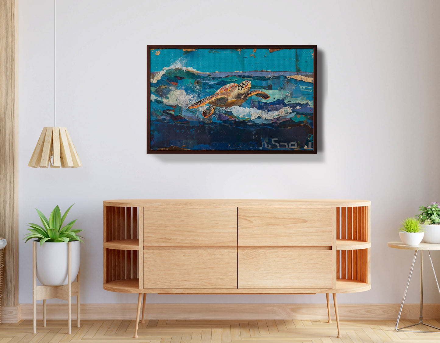 Sea Turtle Blue Ocean Caribbean wall art view 32