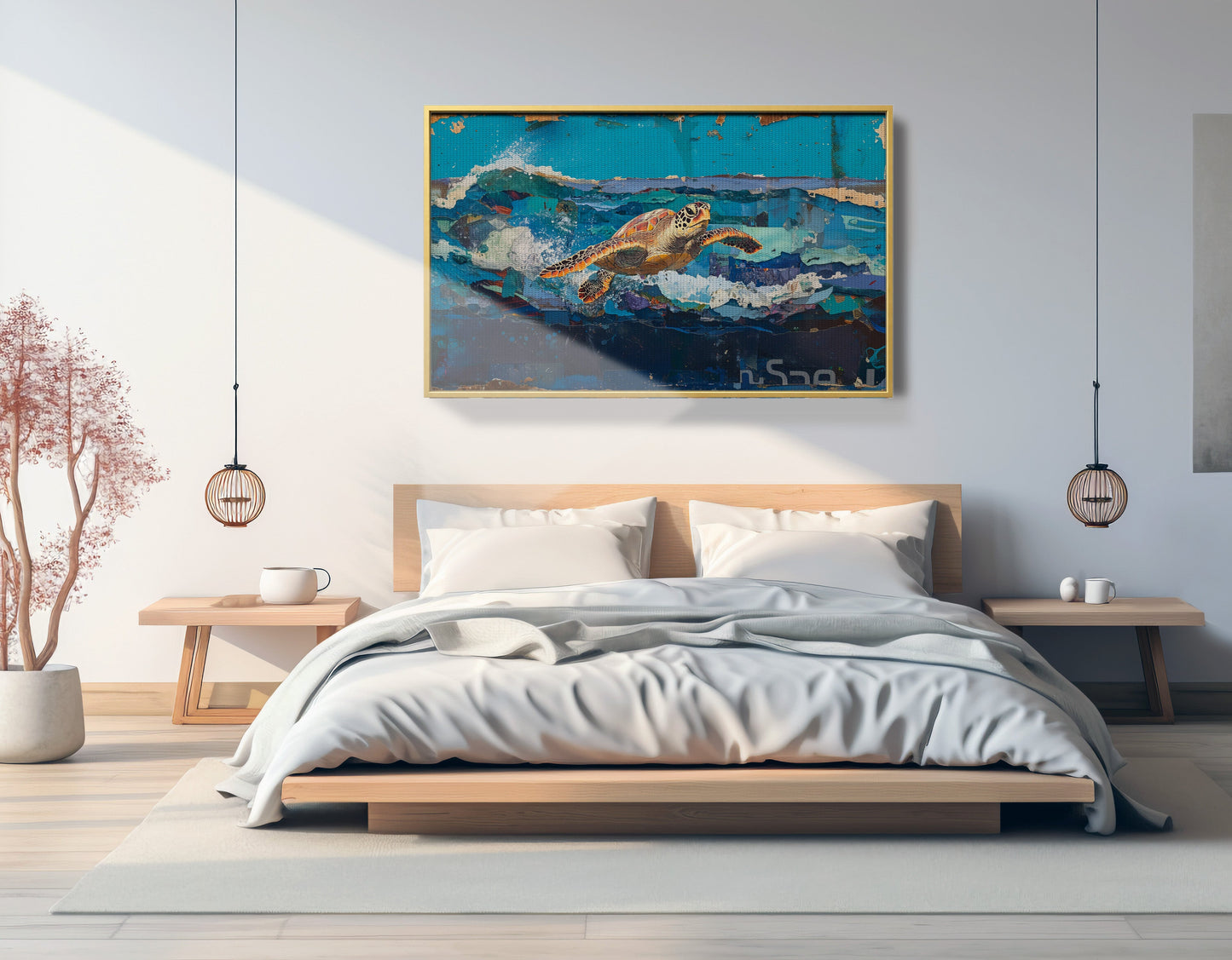 Sea Turtle Blue Ocean Caribbean wall art view 39