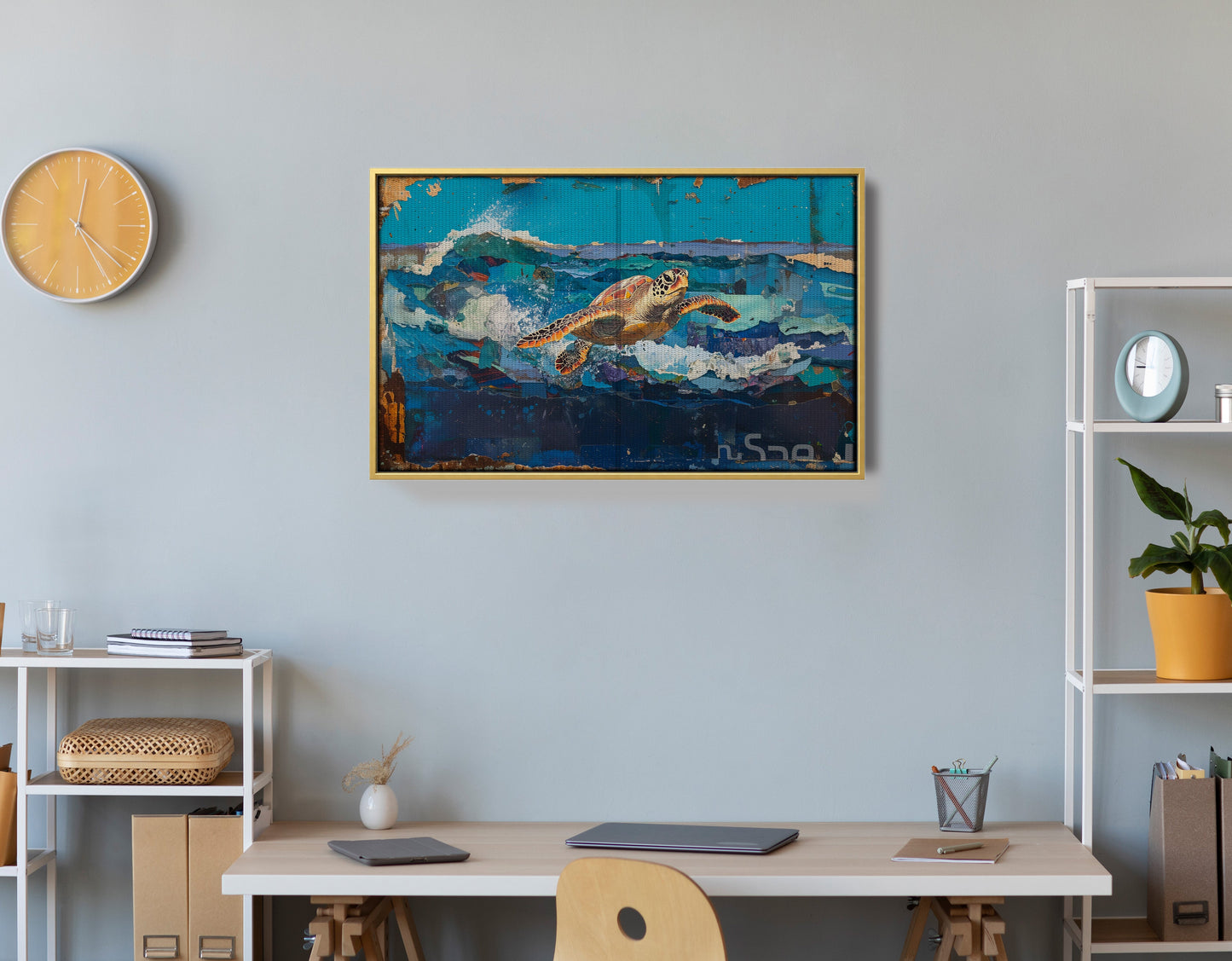 Sea Turtle Blue Ocean Caribbean wall art view 42