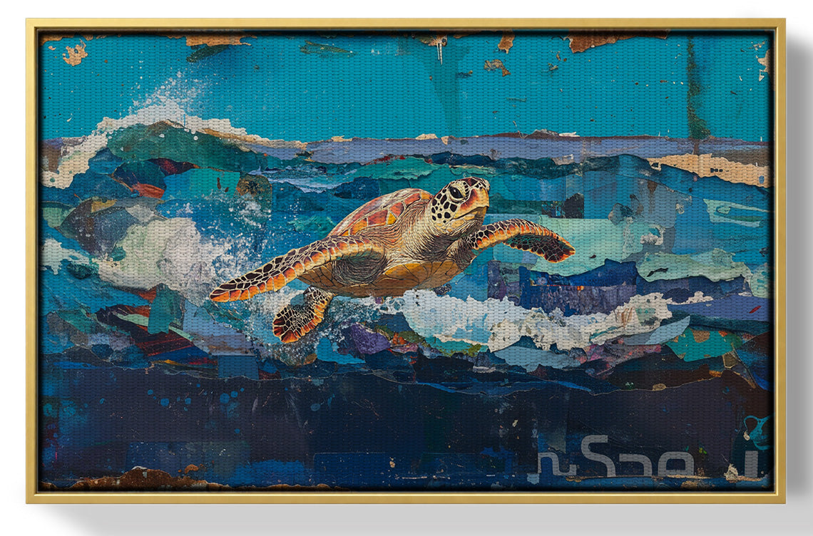 Sea Turtle Blue Ocean Caribbean wall art view 37