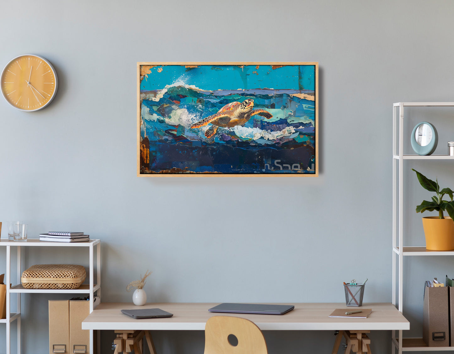 Sea Turtle Blue Ocean Caribbean wall art view 54