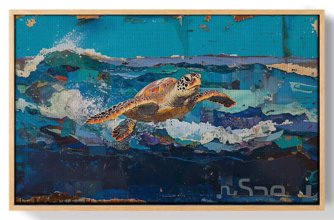Sea Turtle Blue Ocean Caribbean wall art view 49