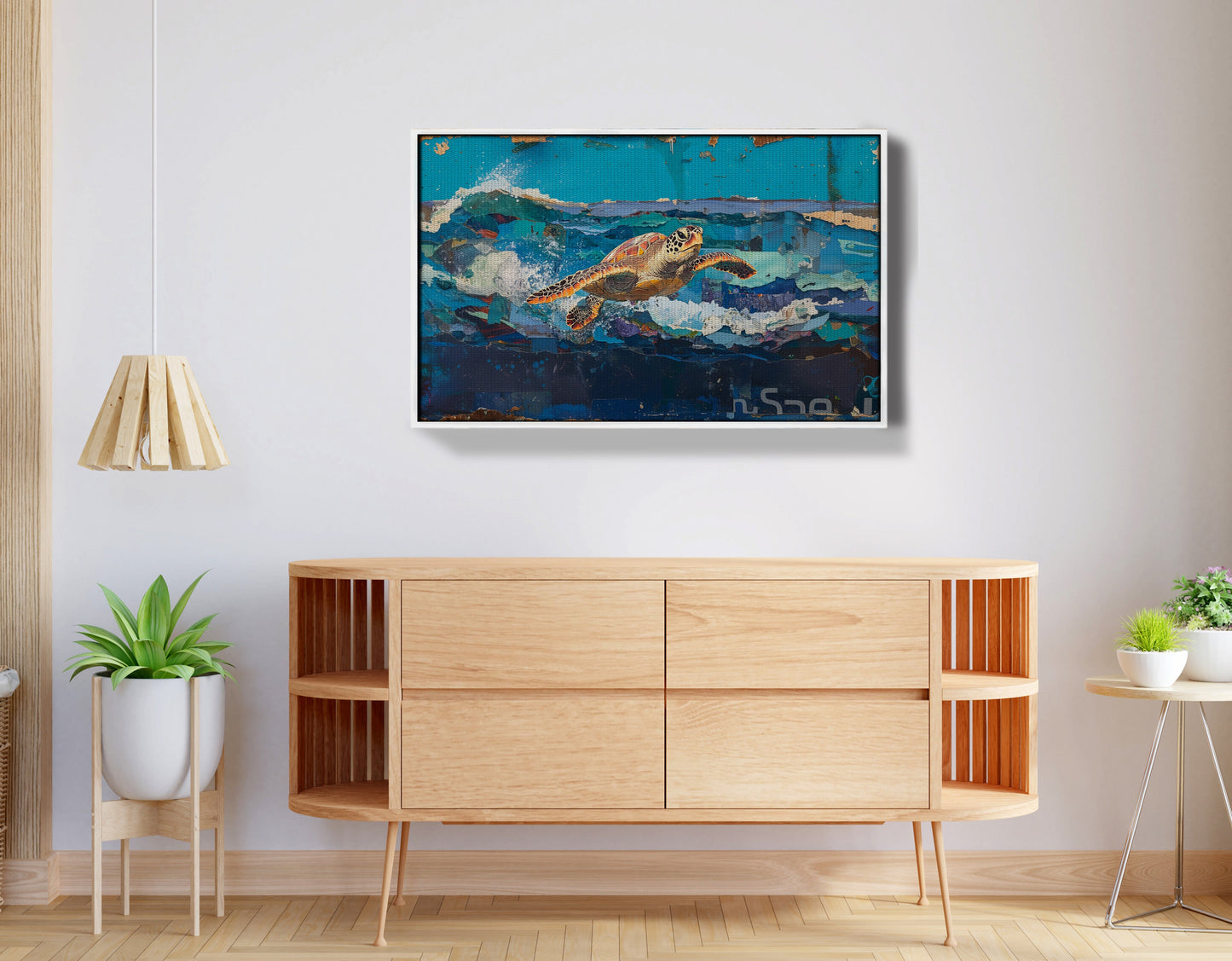 Sea Turtle Blue Ocean Caribbean wall art view 62