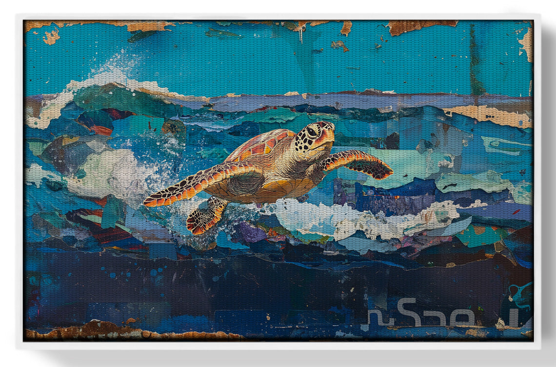 Sea Turtle Blue Ocean Caribbean wall art view 61