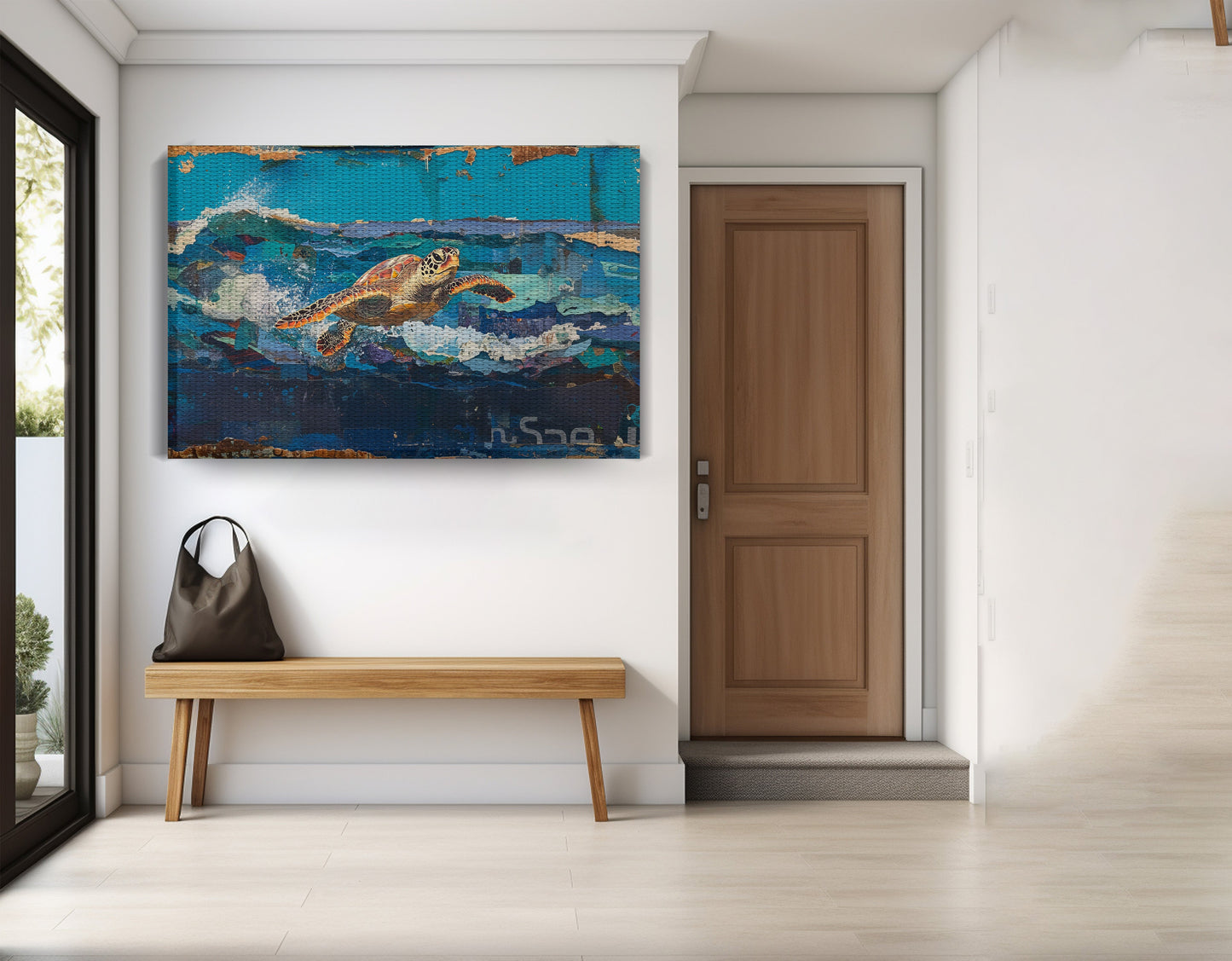 Sea Turtle Blue Ocean Caribbean wall art view 17