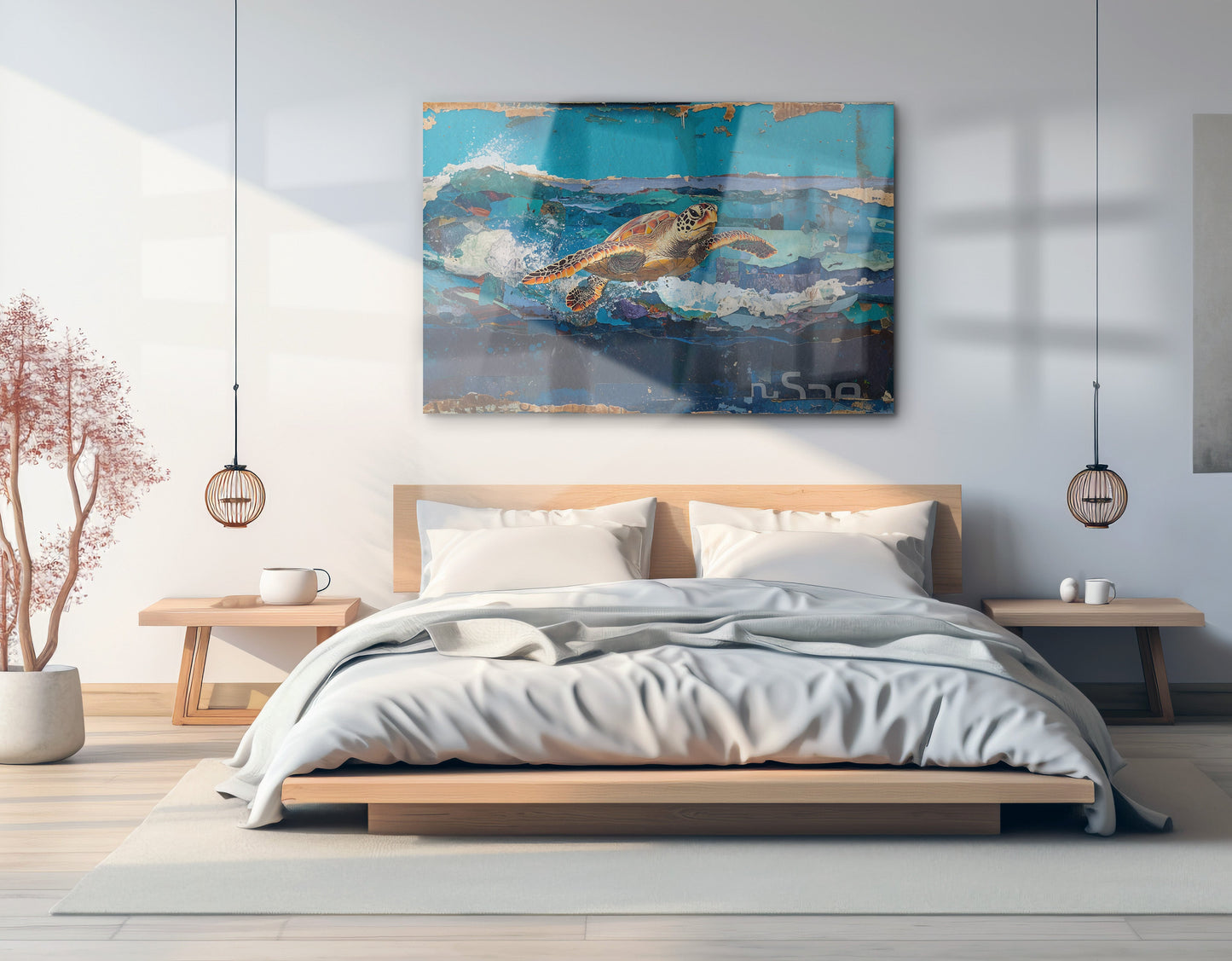 Sea Turtle Blue Ocean Caribbean wall art view 21