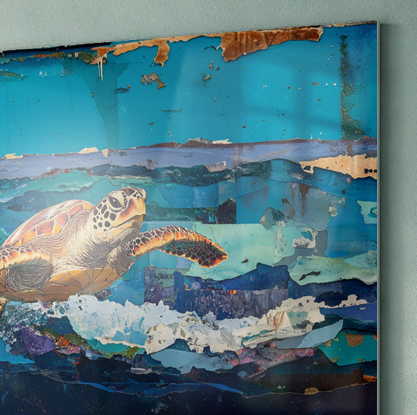 Sea Turtle Blue Ocean Caribbean wall art view 22