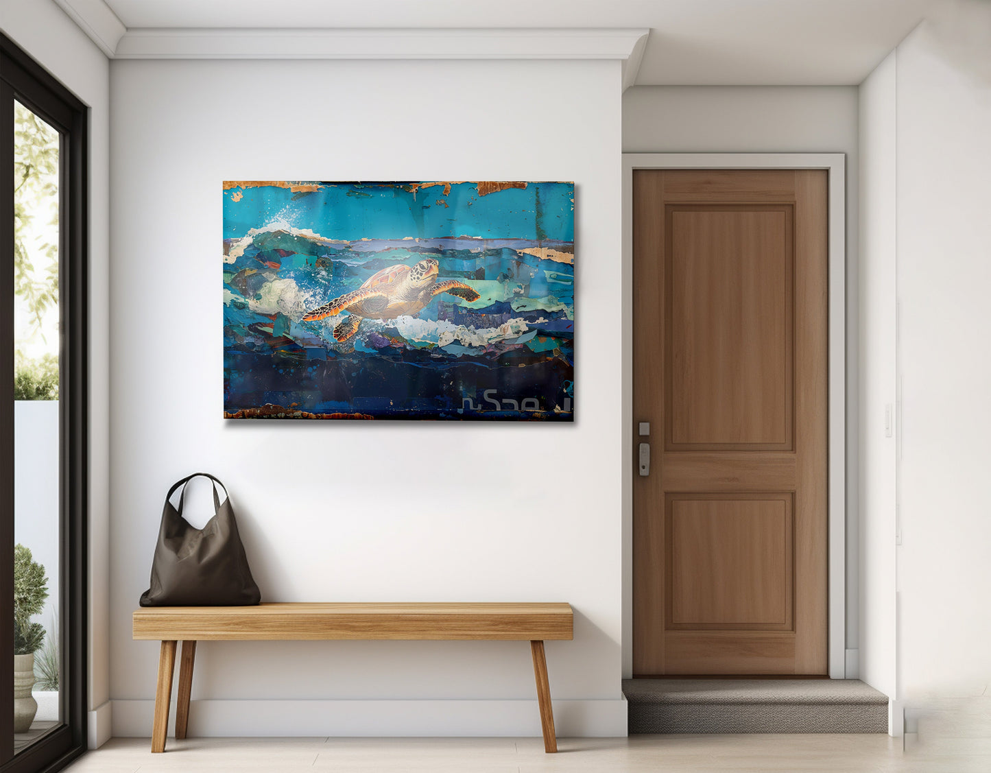 Sea Turtle Blue Ocean Caribbean wall art view 23