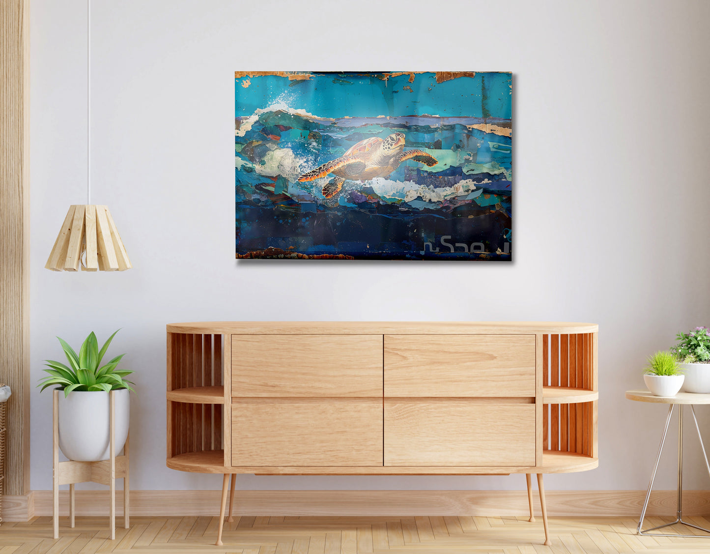 Sea Turtle Blue Ocean Caribbean wall art view 20