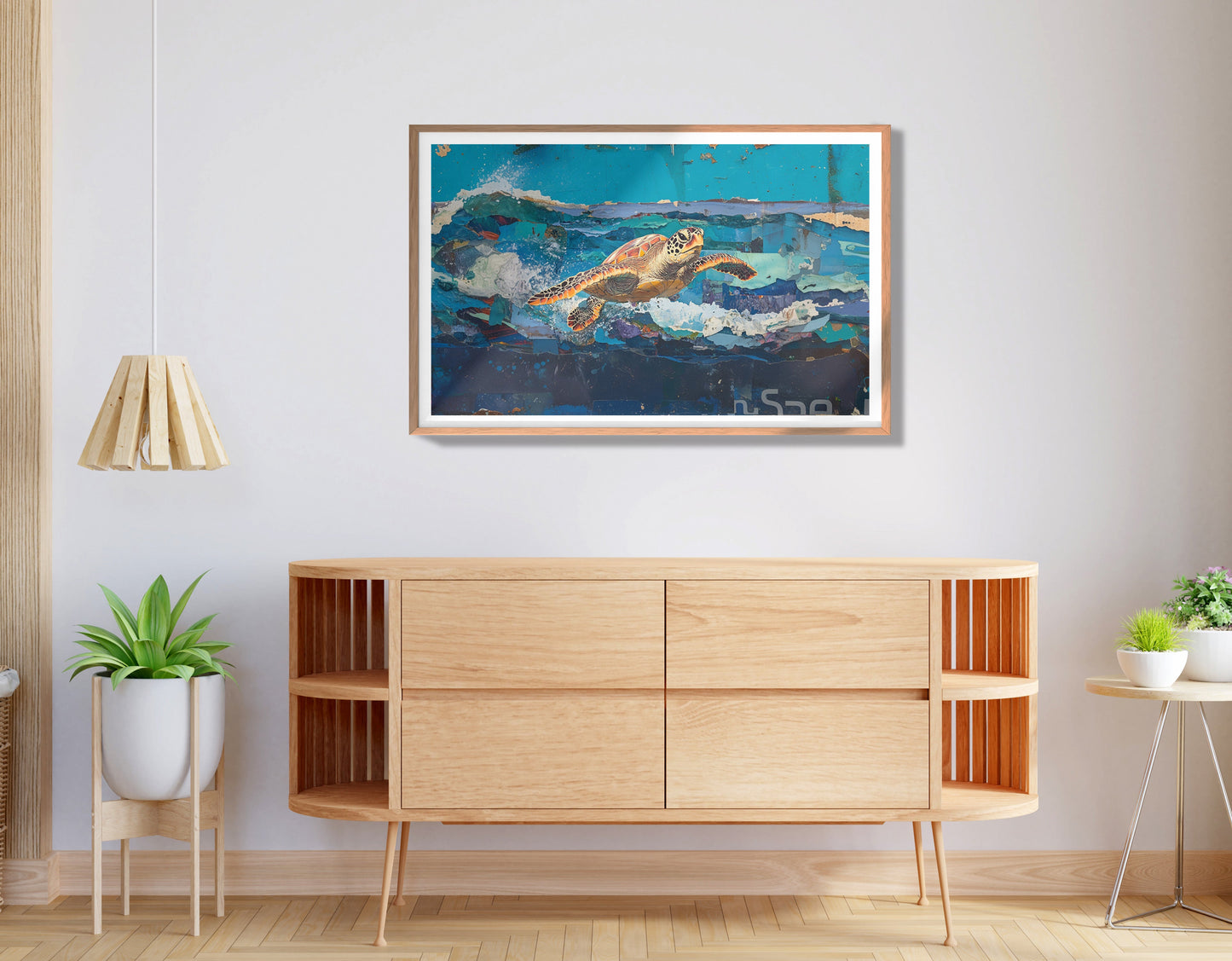 Sea Turtle Blue Ocean Caribbean wall art view 80