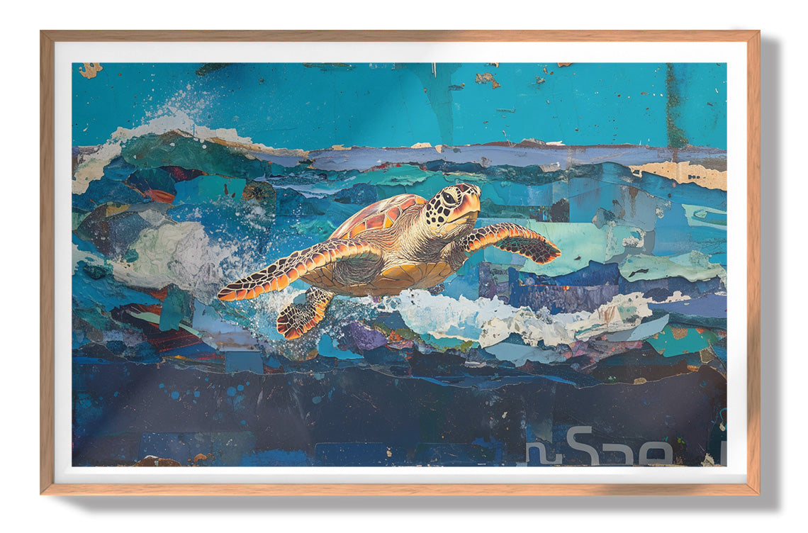 Sea Turtle Blue Ocean Caribbean wall art view 79