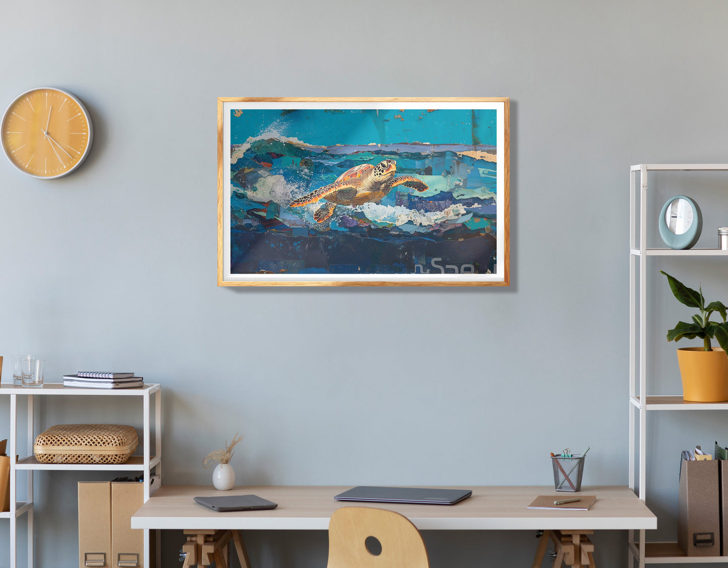 Sea Turtle Coastal Caribbean wall art view 78