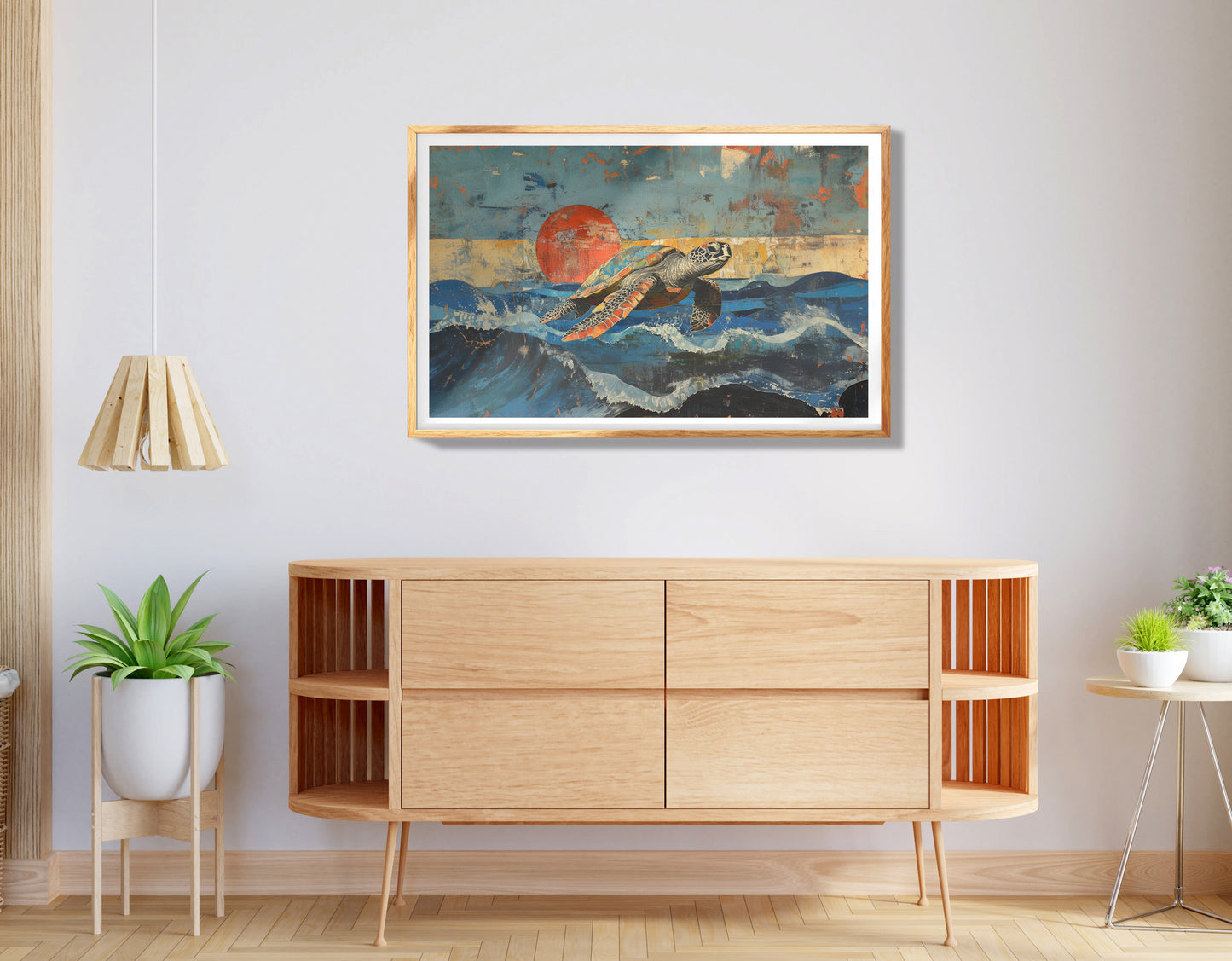 Sea Turtle Blue Ocean Caribbean wall art view 74