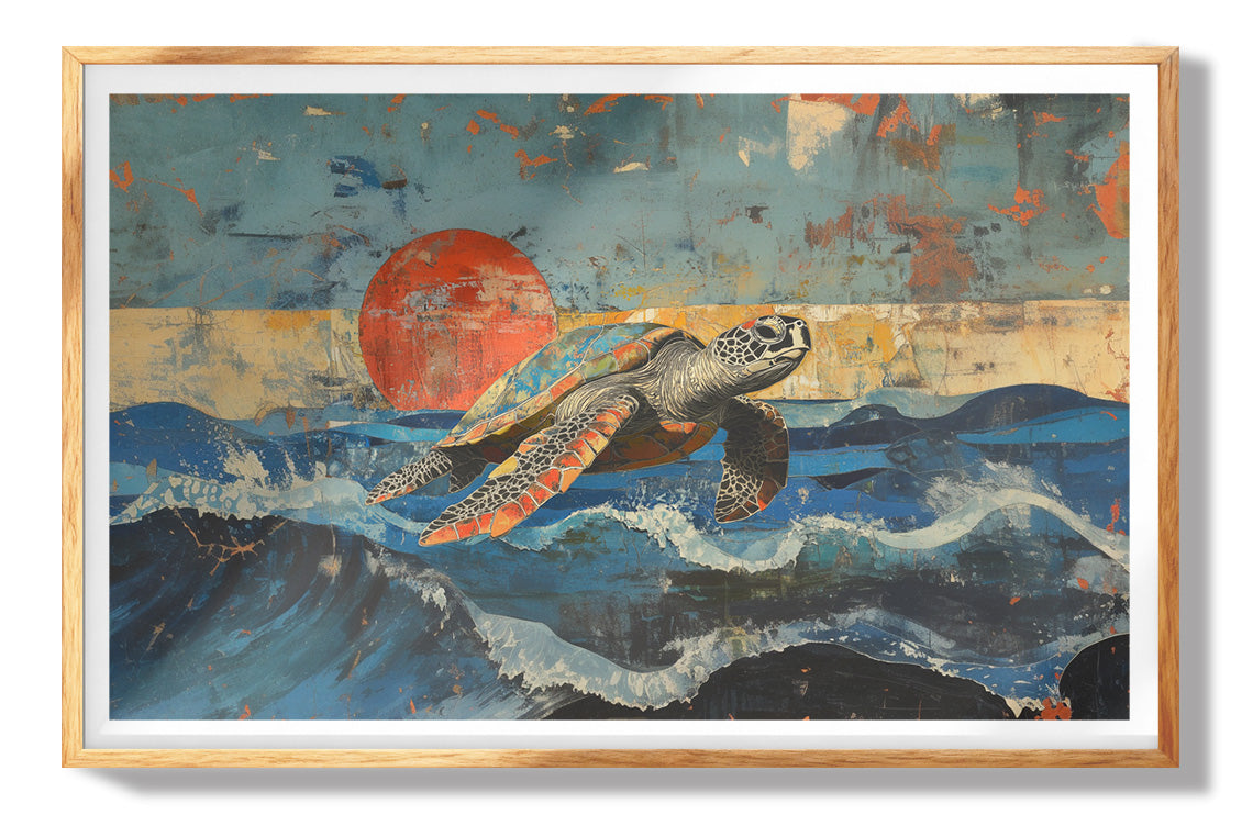Sea Turtle Blue Ocean Caribbean wall art view 73
