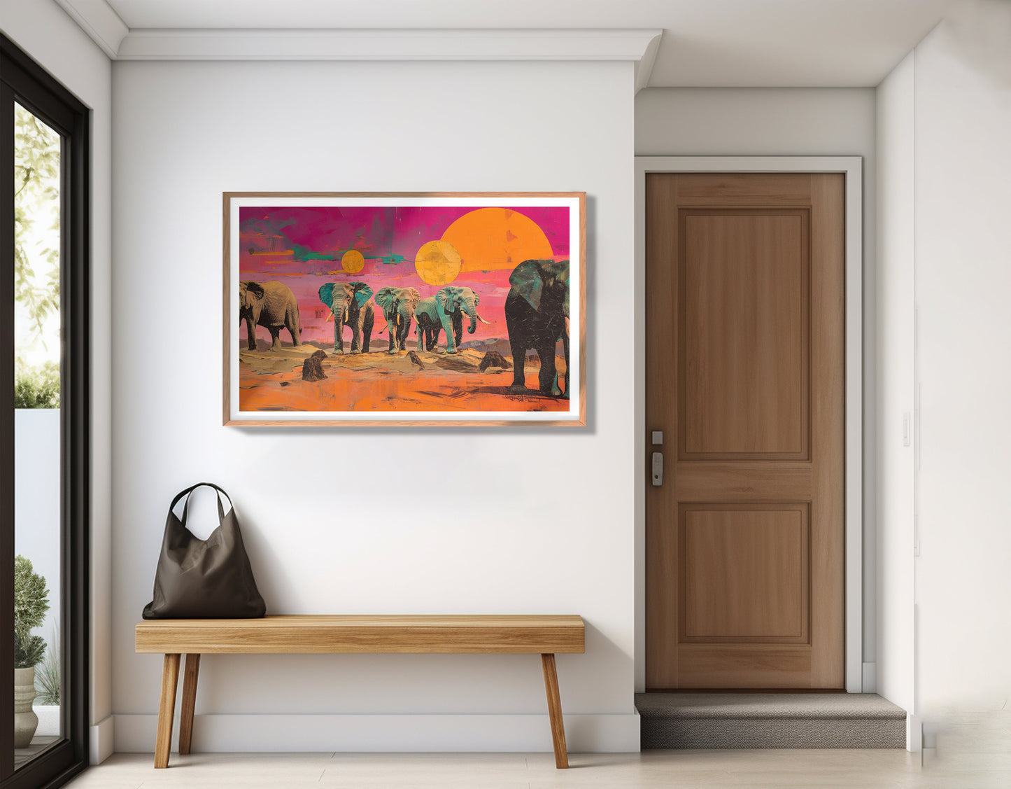Elephant Sunset Safari Black African American canvas print view 83