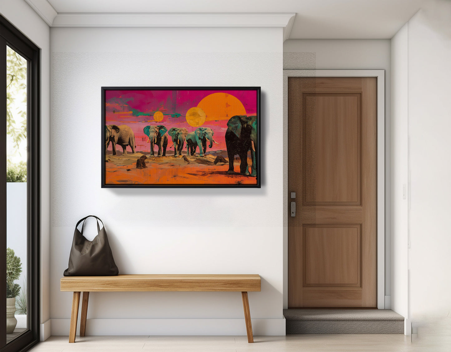 Elephant Sunset Safari Black African American canvas print view 29