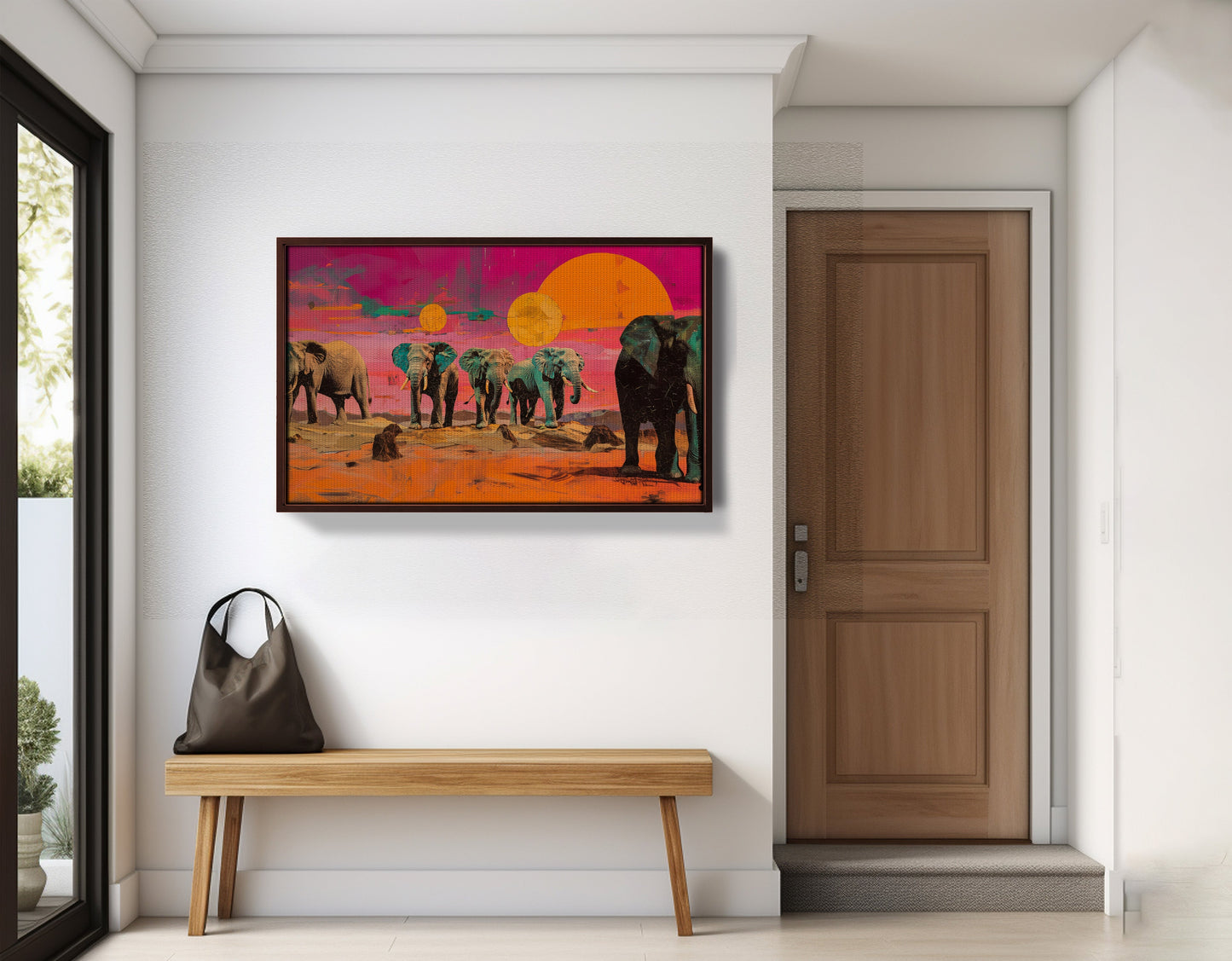 Elephant Sunset Safari Black African American canvas print view 35