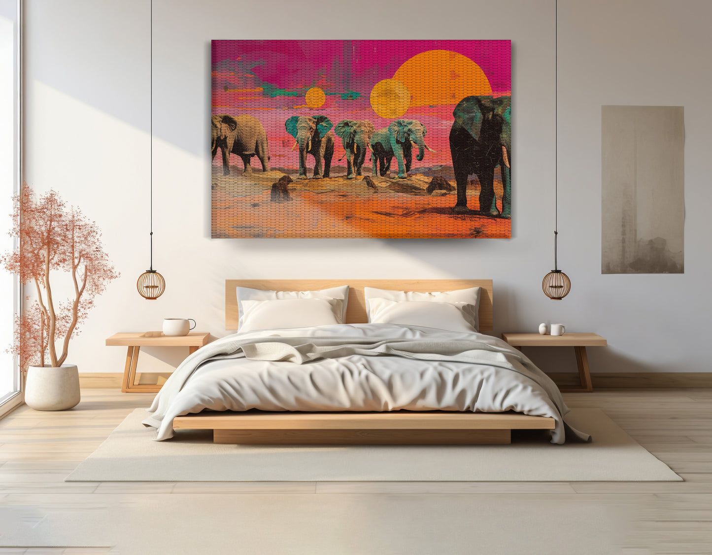 Elephant Sunset Safari Black African American canvas print view 15
