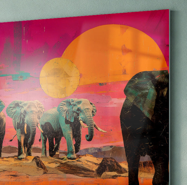 Elephant Sunset Safari Black African American canvas print view 22