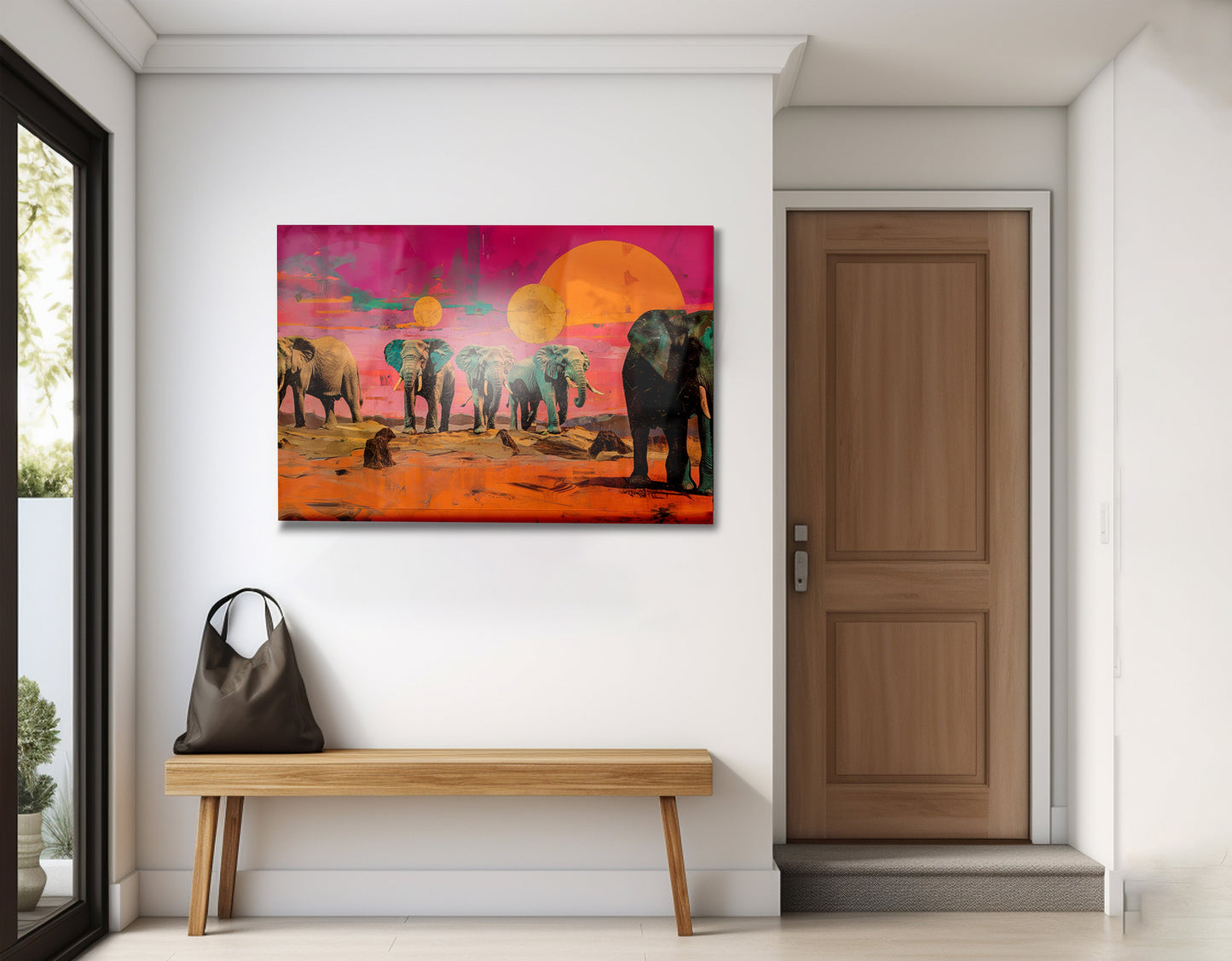 Elephant Sunset Safari Black African American canvas print view 23