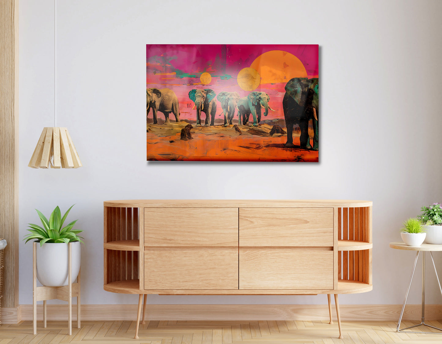 Elephant Sunset Safari Black African American canvas print view 20