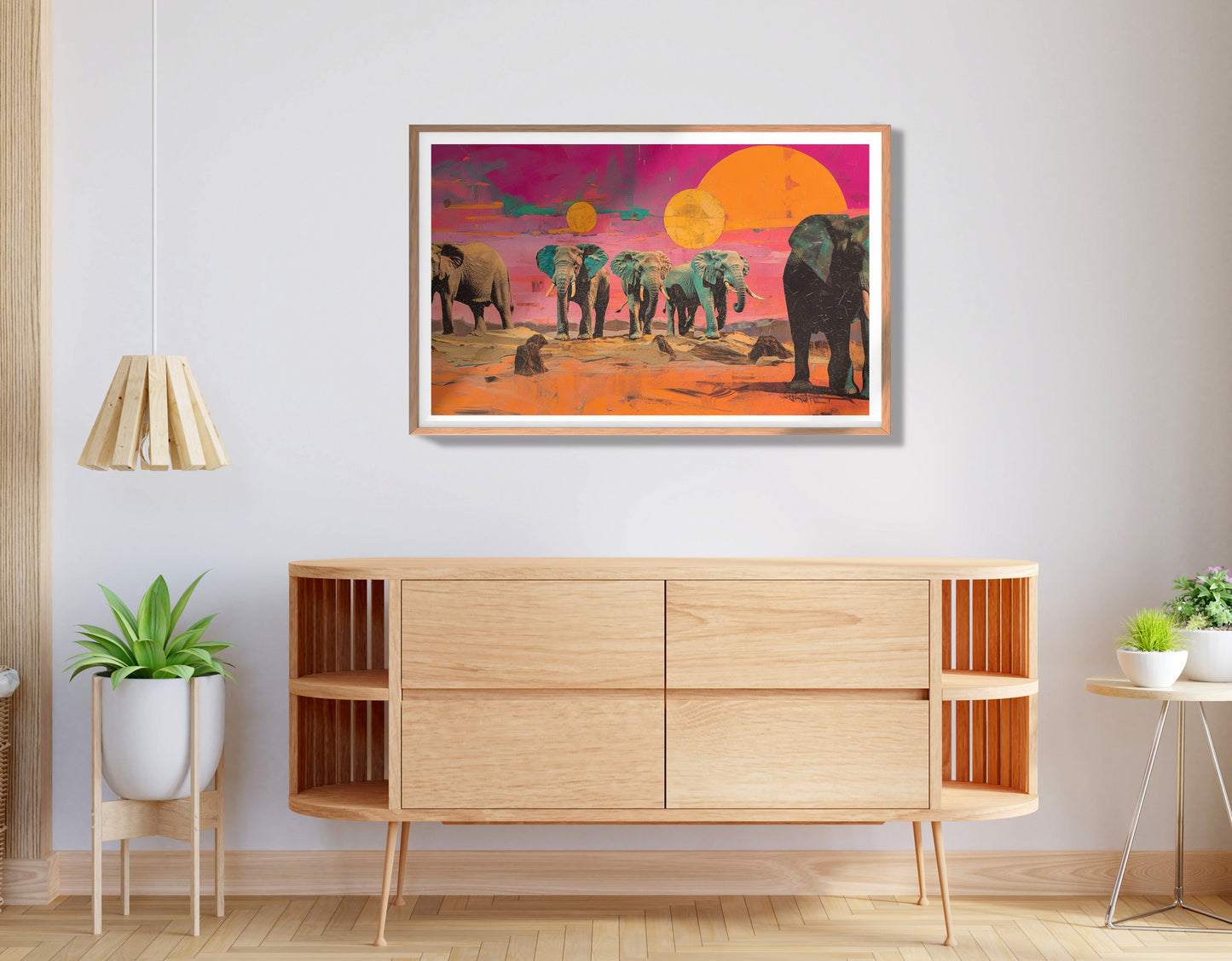 Elephant Sunset Safari Black African American canvas print view 80