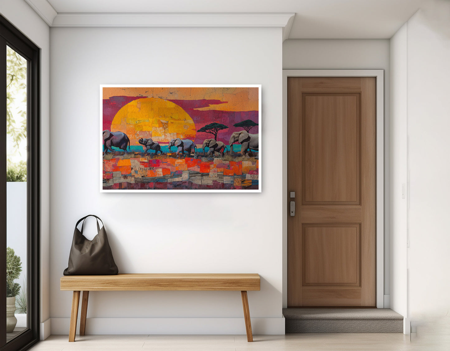Elephant Parade Sunset Black African American canvas print home decor view
