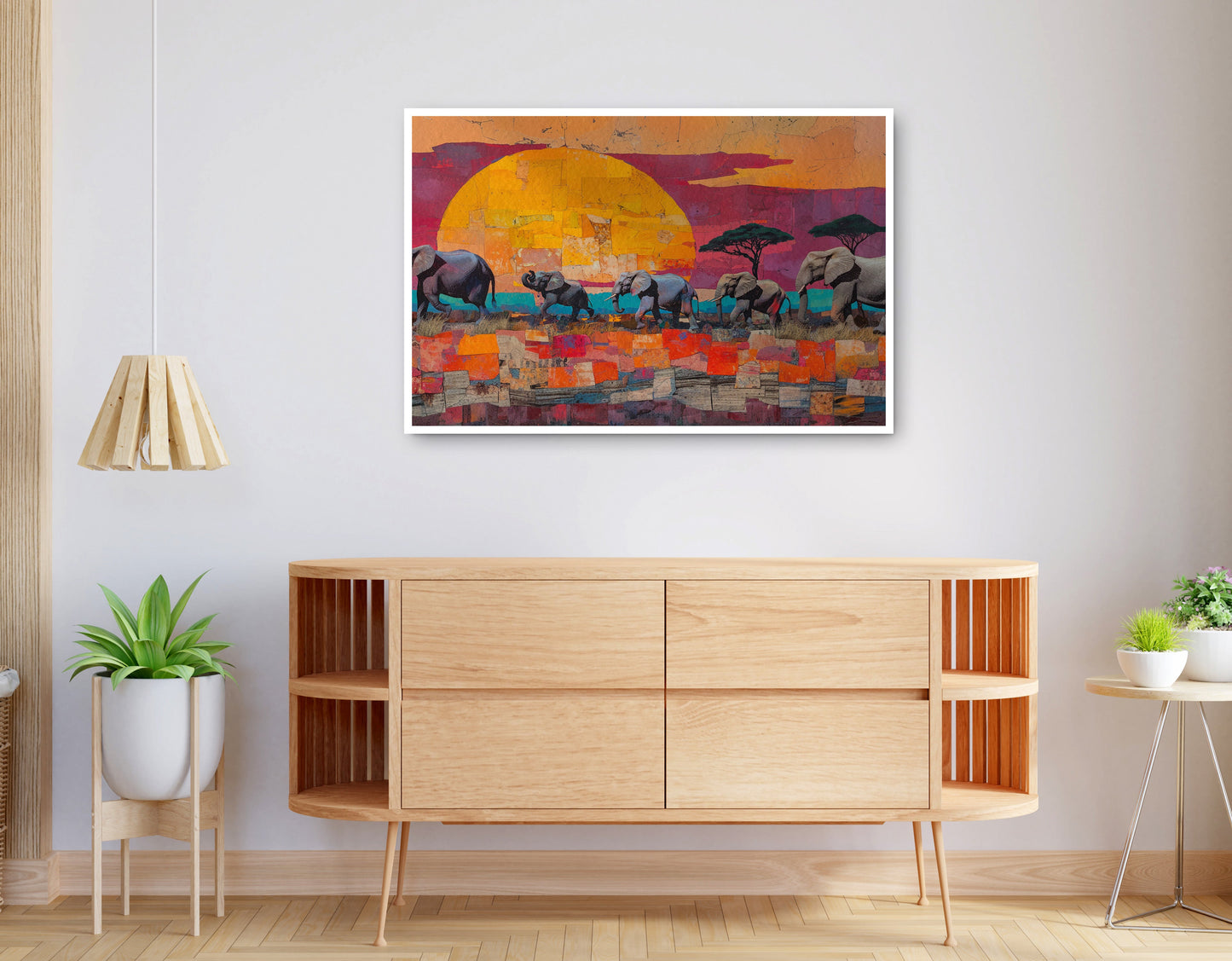 Alternate view of Elephant Parade Sunset Black African American canvas print