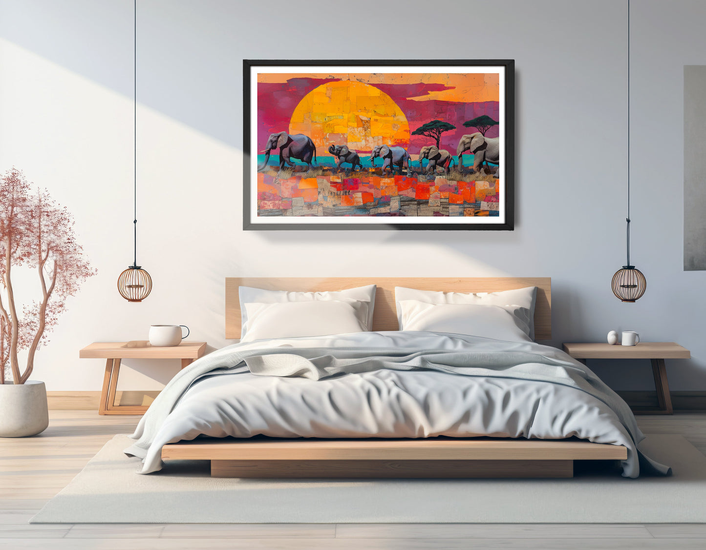 Elephant Parade Sunset Black African American canvas print view 69