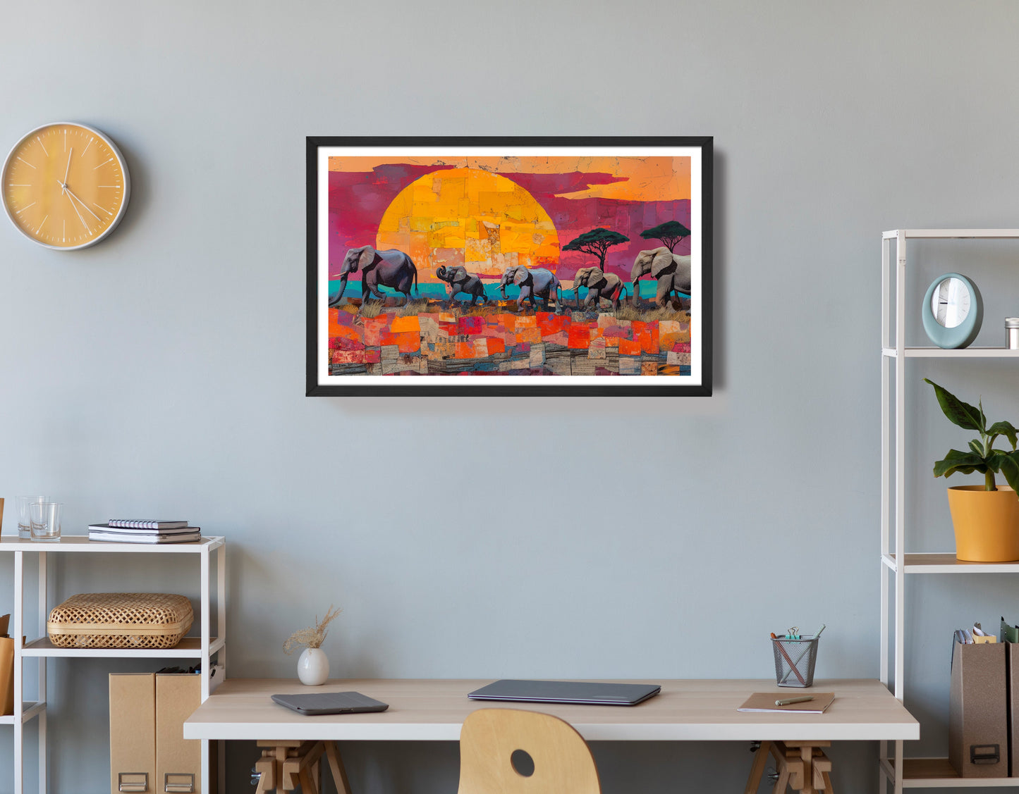 Elephant Parade Sunset Black African American canvas print view 72