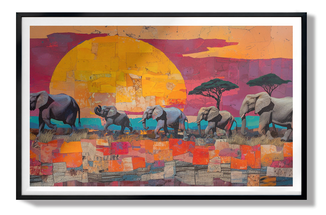Elephant Parade Sunset Black African American canvas print view 67