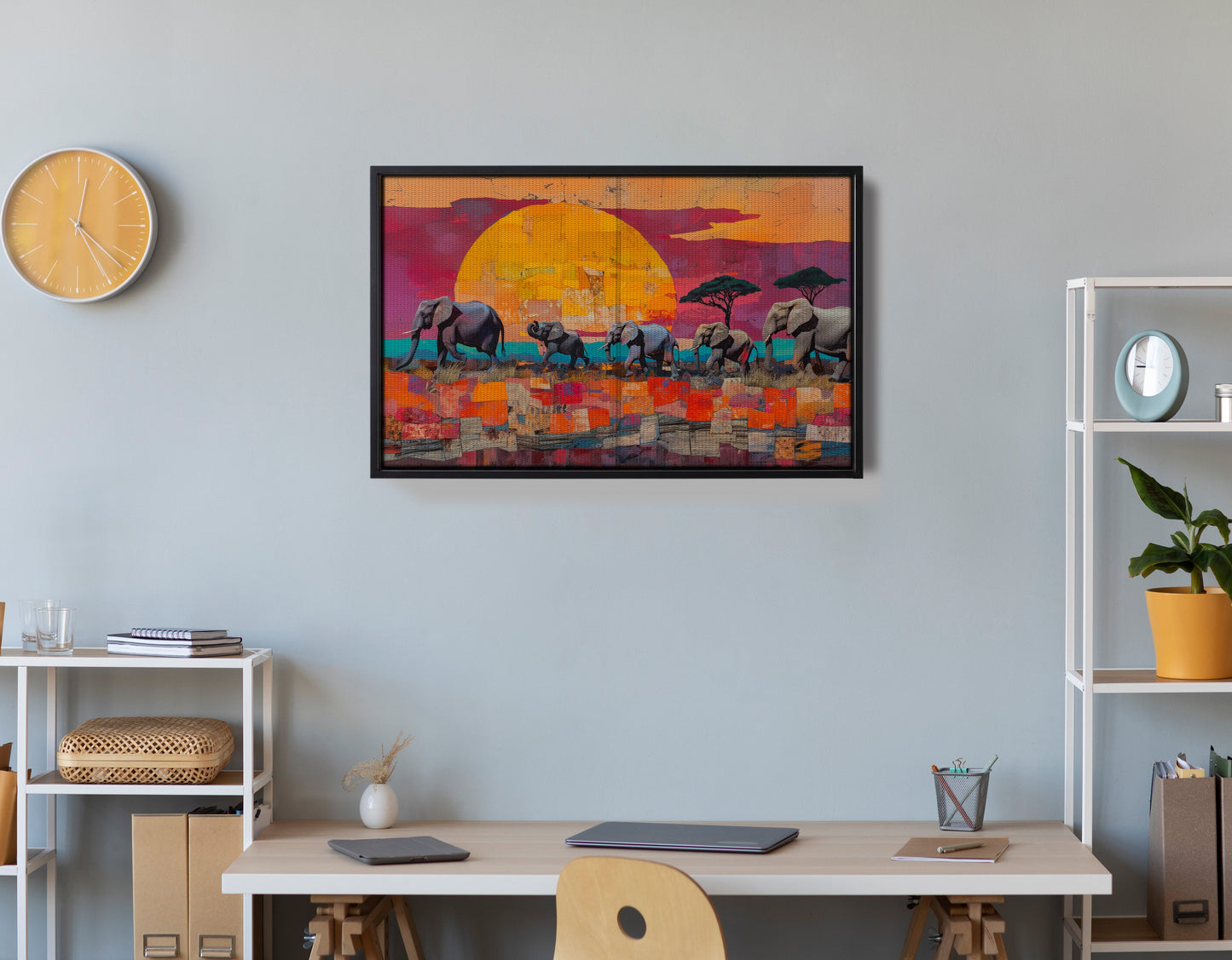 Elephant Parade Sunset Black African American canvas print view 30