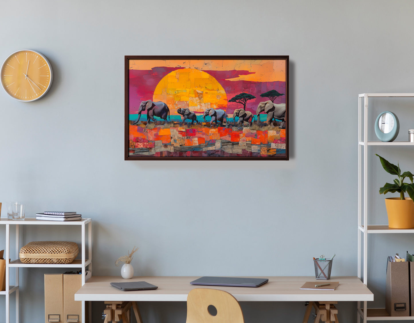 Elephant Parade Sunset Black African American canvas print view 36
