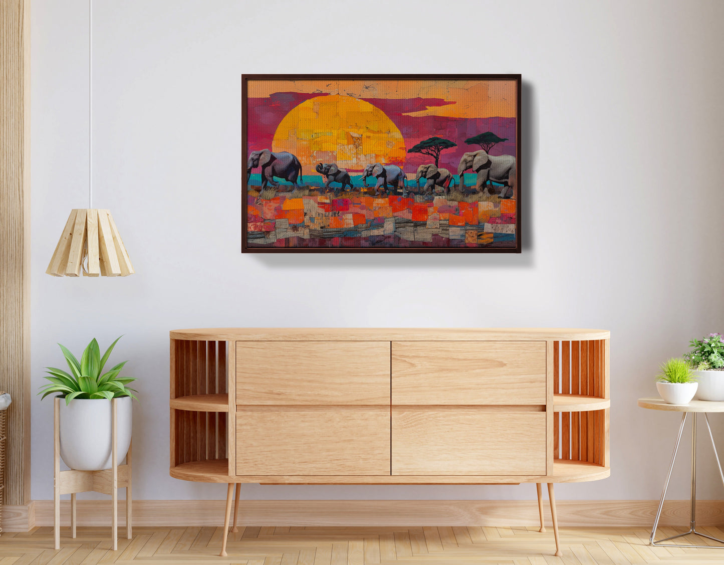 Elephant Parade Sunset Black African American canvas print view 32