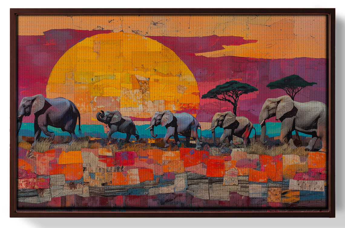 Elephant Parade Sunset Black African American canvas print view 31