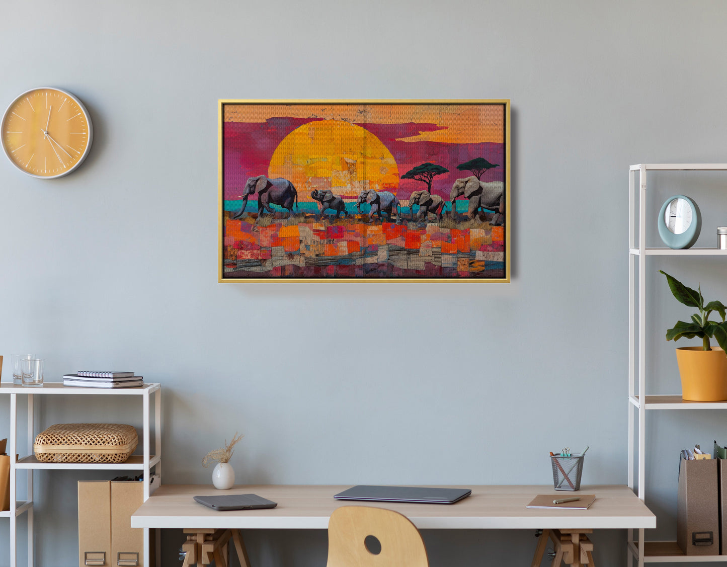 Elephant Parade Sunset Black African American canvas print view 42